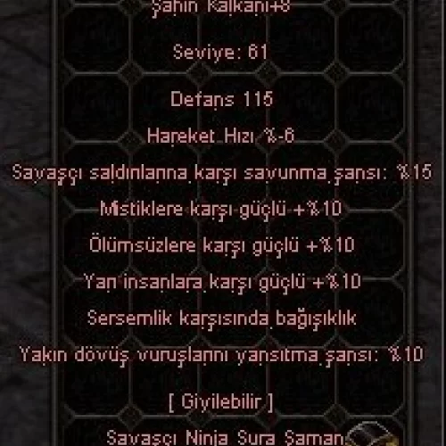+8 ŞAHİN SERSEM 10 YARI